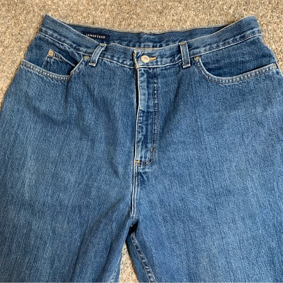 Lands’ End women’s blue high rise baggie fit jeans size 14 - Picture 4 of 12